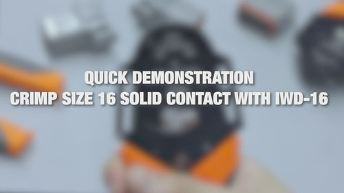 IWD-16 Closed Barrel Crimper 4 Way Indent, 8 Impression Type for Deutsch Solid Contacts gage 14,16&18 Hand Crimping Pliers iCrimp