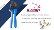 AP-2048 Ratcheting Spark Plug Connector Crimper for Ignition Cable and Spark plug wires Maximum Diameter 8.5mm Hand Crimping Pliers iCrimp