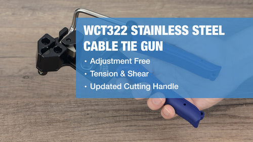 WCT322 Stainless Steel Cable Tie Gun Wrap Tool Metal Zip Tie Tightener Tensioning & Cutting Functional Cable Tie Gun c/w Free Zip Tie Release Tool Cable Tie Guns iCrimp