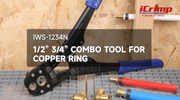 IWS-1234N Pex Pipe Crimping Tool with Convertible 1/2" and 3/4" Jaws for Copper Ring, meets ASTM 1807 Standard PEX Pipe Tools iCrimp