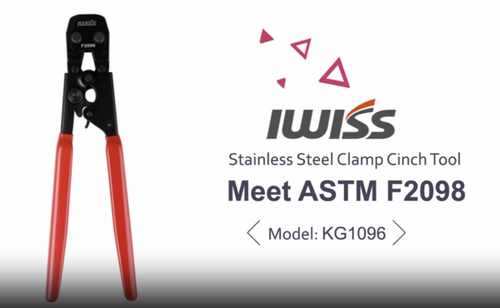 KG-1096 PEX SS Ratchet Clamp Cinch Tool Meets ASTM F2098 PEX Pipe Tools iCrimp