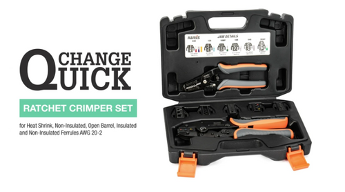 KIT-0535 HS series Quick Exchange Jaw Ratcheting Crimping Tool Set 8 PCS Hand Crimping Pliers iCrimp