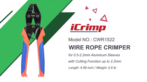 CWR1522 Wire Rope Crimping Tool for 0.1~2.2mm Wire Rope Swaging Tools iCrimp