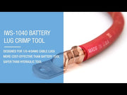 IWS-1040S Battery Cable Lug Terminal Crimping Tool, for 1/0, 2/0, 3/0, 4/0 Gauge Battery Cable End Hand Crimping Pliers iCrimp