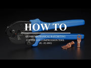 AP-50BI Cable Crimper for Copper Cable Lugs from 8-2AWG Hand Crimping Pliers iCrimp