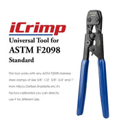 CRP0409 ASTM F2098 PEX SS Clamp Cinch Tool Kit for 3/8" - 1" PEX Pipe Tools iCrimp