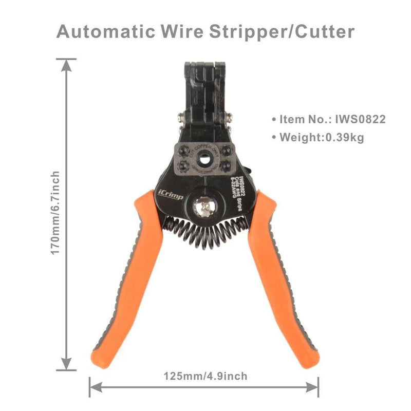IWS-0822 Wire Stripper/Cutter Tools for AWG 22-8 Wire Stripper & Cable Cutter iCrimp