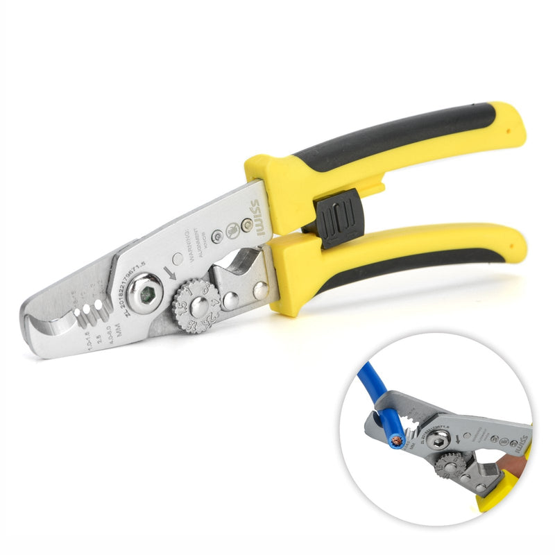 IWS-085 One-handed Wire Stripping and Cutting Multi-Tool, Strips AWG18-3 Wires Wire Stripper & Cable Cutter iCrimp