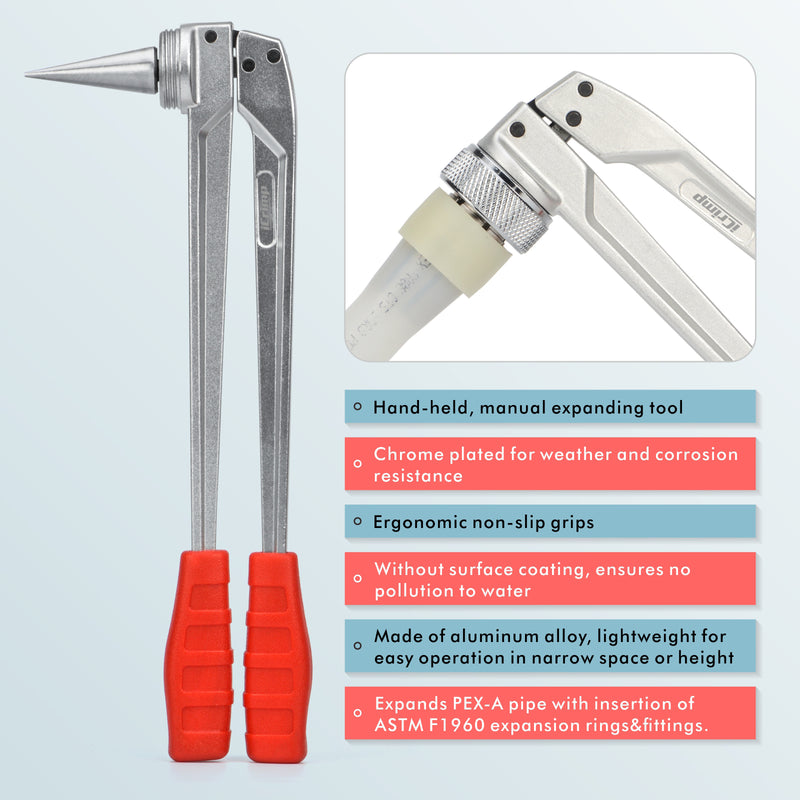 IWS-F1960MC 3/8, 1/2, 3/4, 1-inch ASTM F1960 PEX Pipe Expander Tool Kit PEX Pipe Tools IWISS