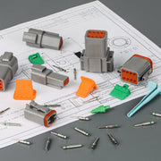 KIT-125 DT Connector Kit 125pcs include 2 3 4 6 8 Housings and Pin & Socket Sealed Terminals, for 20-14 Gauge Wire Terminal Kits IWISS