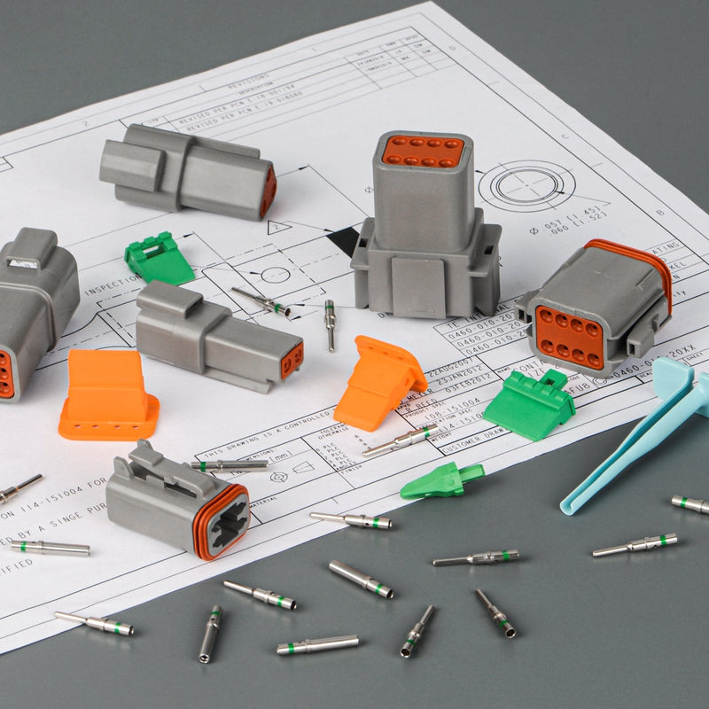 KIT-125 DT Connector Kit 125pcs include 2 3 4 6 8 Housings and Pin & Socket Sealed Terminals, for 20-14 Gauge Wire Terminal Kits IWISS