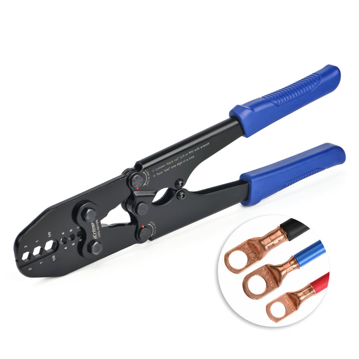 iCrimp Battery Cable Lug Crimping Tool for AWG 8-1/0 Copper Battery Lugs, Heavy-Duty Wire Ends