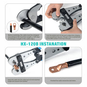 HX-120B Wire Terminal Crimping Tool Cable Lug Crimper for Non-welding and Standard Electrical Connections Crimping Tools iCrimp
