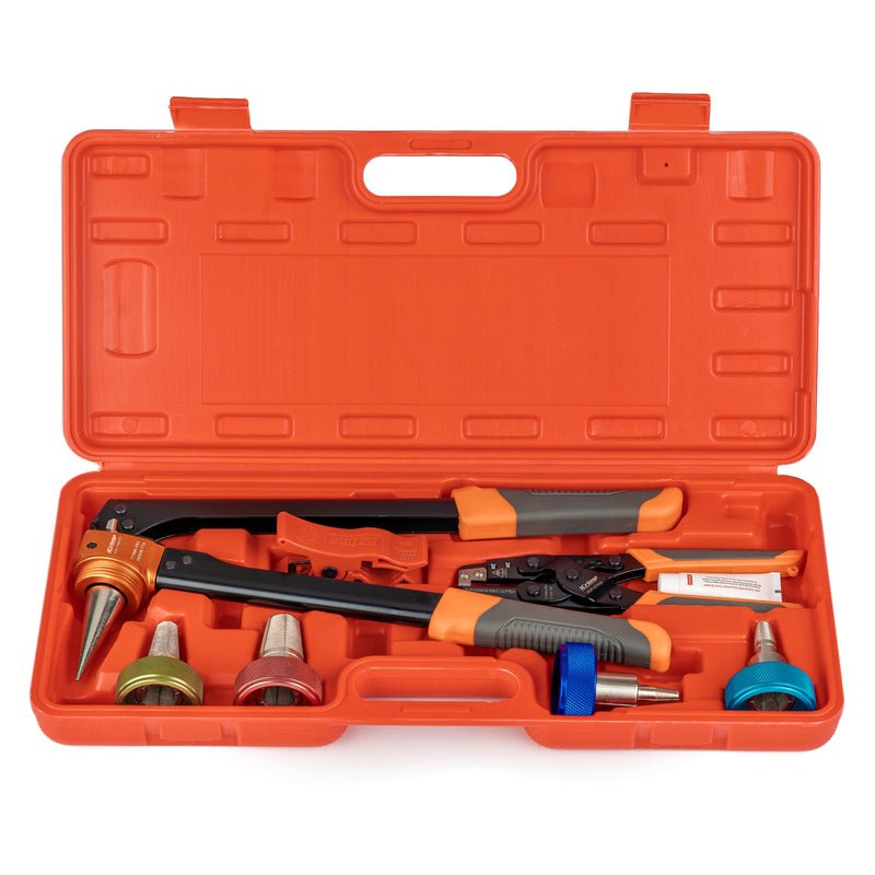 KIT-1960D Expanding Tool Kit with Auto-Rotate Expansion Heads for 3/8,1/2,3/4&1 in. PEX Pipe Tools IWISS
