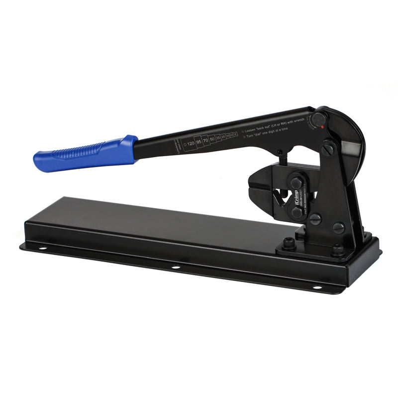 IWS-06120DT Battery Lug Crimping Tool for Battery Cable Ends,Tubular Cable Lugs,Solderless Copper Cable Lugs-Indent/Bench Mount Type(For 6-120 mm2) Hand Crimping Pliers iCrimp