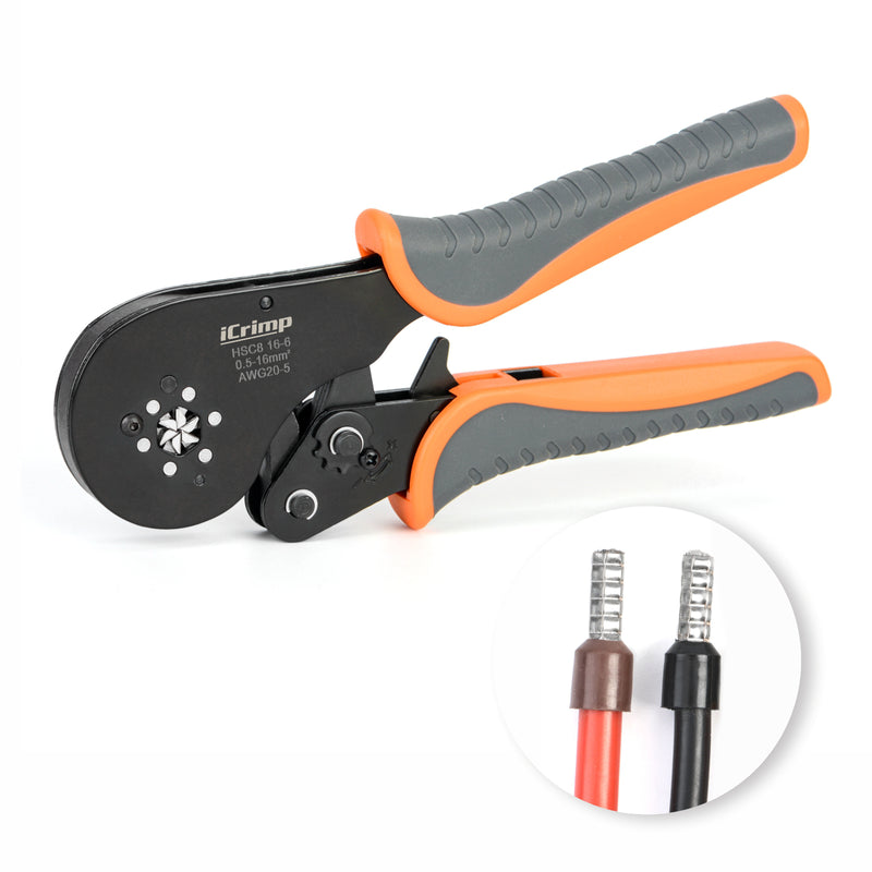HSC8 16-6 Hexagonal Type Ratchet Crimping Tools for 0.5-16.0mm2 End Sleeves Hand Crimping Pliers iCrimp