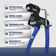 WCT322 Stainless Steel Cable Tie Gun Wrap Tool Metal Zip Tie Tightener Tensioning & Cutting Functional Cable Tie Gun c/w Free Zip Tie Release Tool Cable Tie Guns iCrimp