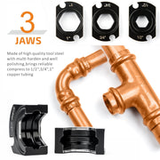 IWS-1632AF-North America Copper Pipe Press Tool with 1/2,3/4,1-inch interchangeable Jaws Copper Pipe Tools iCrimp