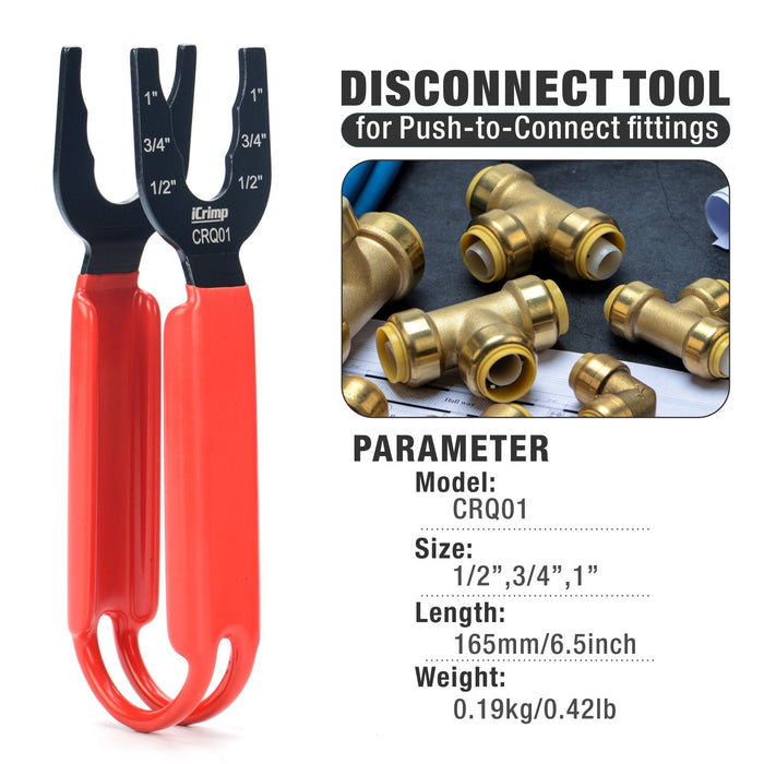 CRQ01 Disconnect Tool for Push-to-Connect,Push-fit,Brass-Push fittings 