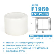 IWS-F2 F1960 1/2 in. Expansion Ring w/ Stop Edge for PEX-A Pipe 25pcs Pipe Fittings IWISS