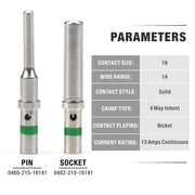 ‎IWS-DT Solid Contacts for Size 16 DT,HD30,HDP20,DRC,HD10,DRB Series Wire Terminal Kits IWISS