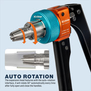 KIT-1960D Expanding Tool Kit with Auto-Rotate Expansion Heads for 3/8,1/2,3/4&1 in. PEX Pipe Tools IWISS