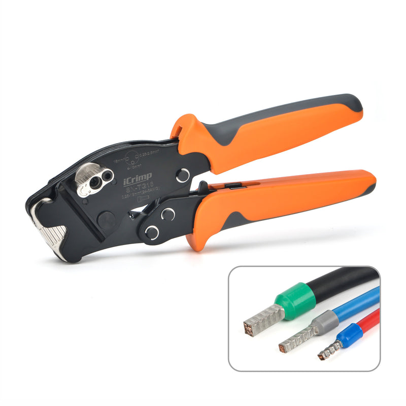SN-TG16 Square Ratchet Crimper for End Sleeves and Ferrules 0.25-16mm2 AWG 24-6 Hand Crimping Pliers iCrimp