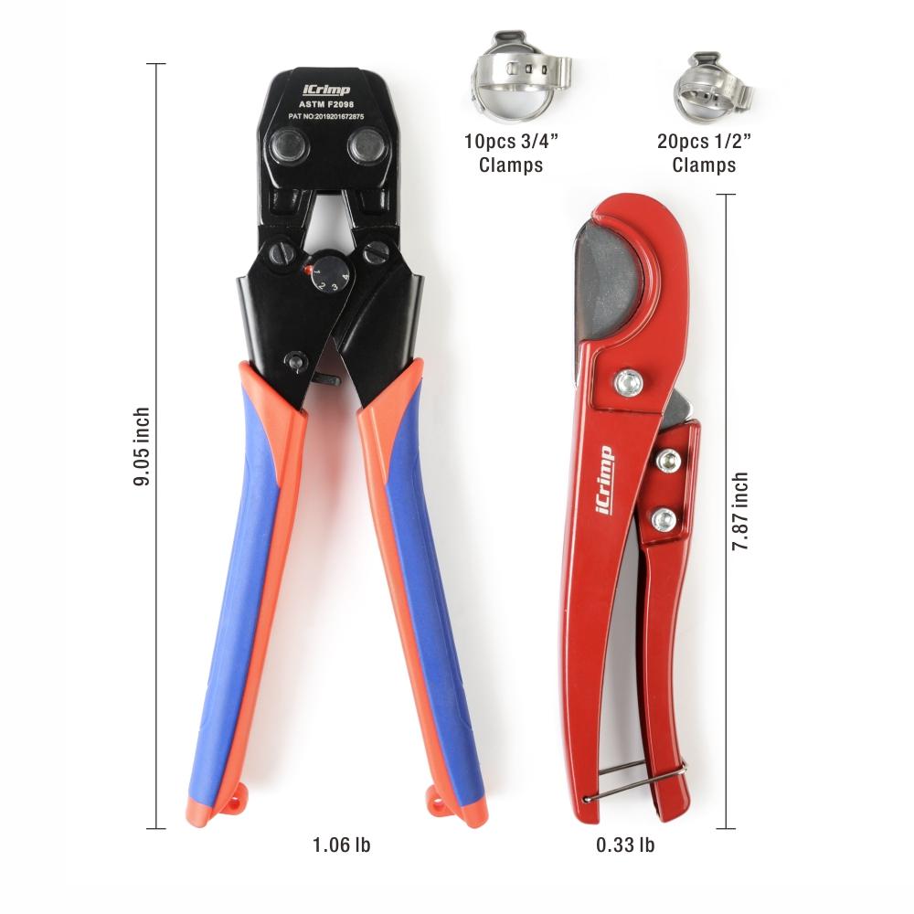 CRP961 Mini PEX Pipe Quick Cinch Tool Set for 3/8 to 1-inch SS