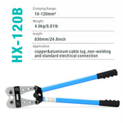 HX-120B Wire Terminal Crimping Tool Cable Lug Crimper for Non-welding and Standard Electrical Connections Crimping Tools iCrimp