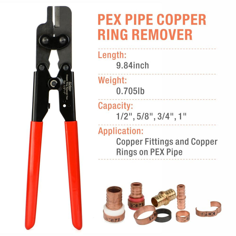 IWS-1010R F1807 PEX Copper Ring Removal Tool for 1/2-Inch, 3/4-Inch, 1-Inch PEX Pipe Tools iCrimp