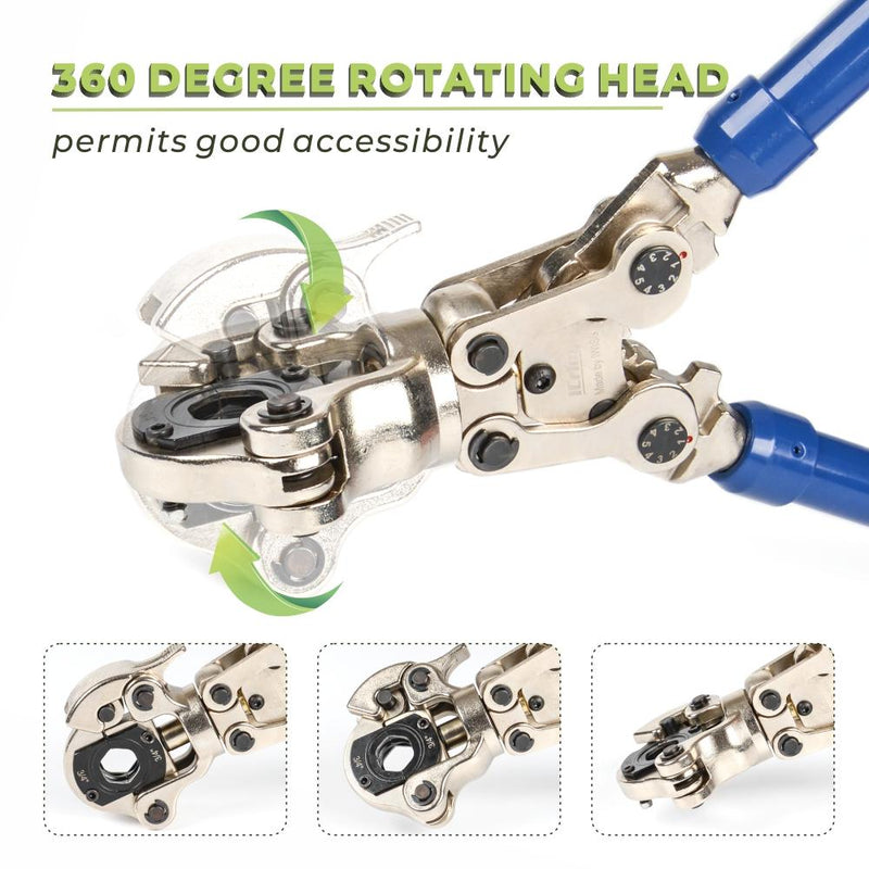 IWS-1632AF C＆DT Copper Pipe Pressing Tool Kit with Cutter&Deburring Tool for ProPress Copper Fittings Copper Pipe Tools iCrimp