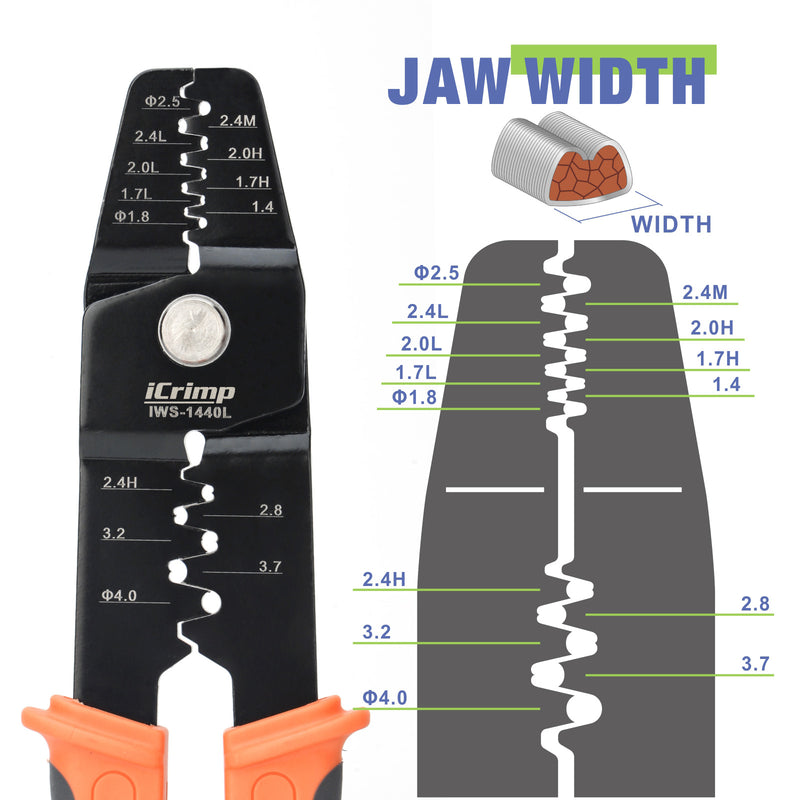 IWS-1440L Open Barrel Terminals Crimper for AWG 28-14 Hand Crimping Pliers iCrimp