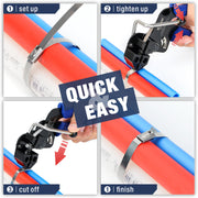 WCT322 Stainless Steel Cable Tie Gun Wrap Tool Metal Zip Tie Tightener Tensioning & Cutting Functional Cable Tie Gun c/w Free Zip Tie Release Tool Cable Tie Guns iCrimp