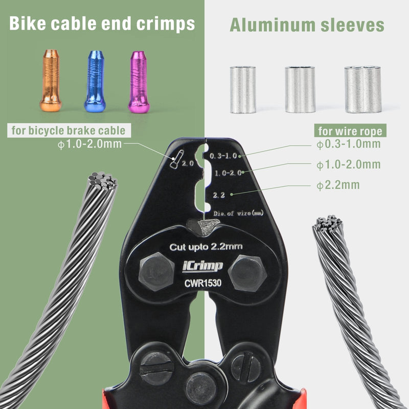 CWR1530 Bicycle Cable and Housing Crimper Wire Rope Swaging Tools iCrimp