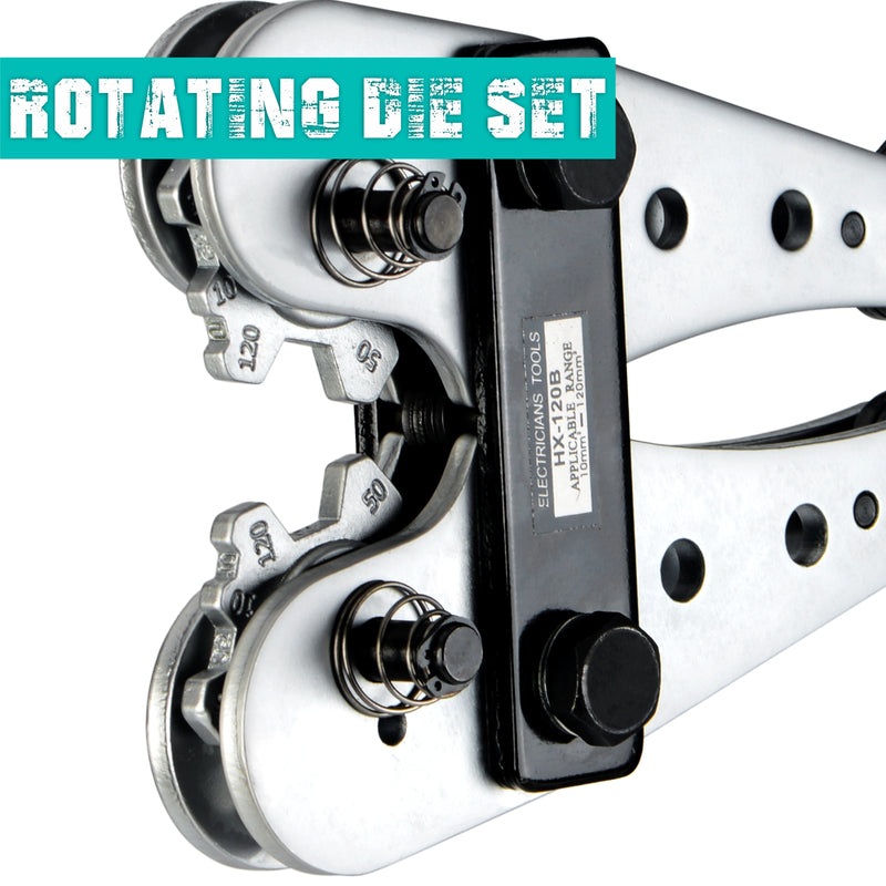 HX-120B Wire Terminal Crimping Tool Cable Lug Crimper for Non-welding and Standard Electrical Connections Crimping Tools iCrimp
