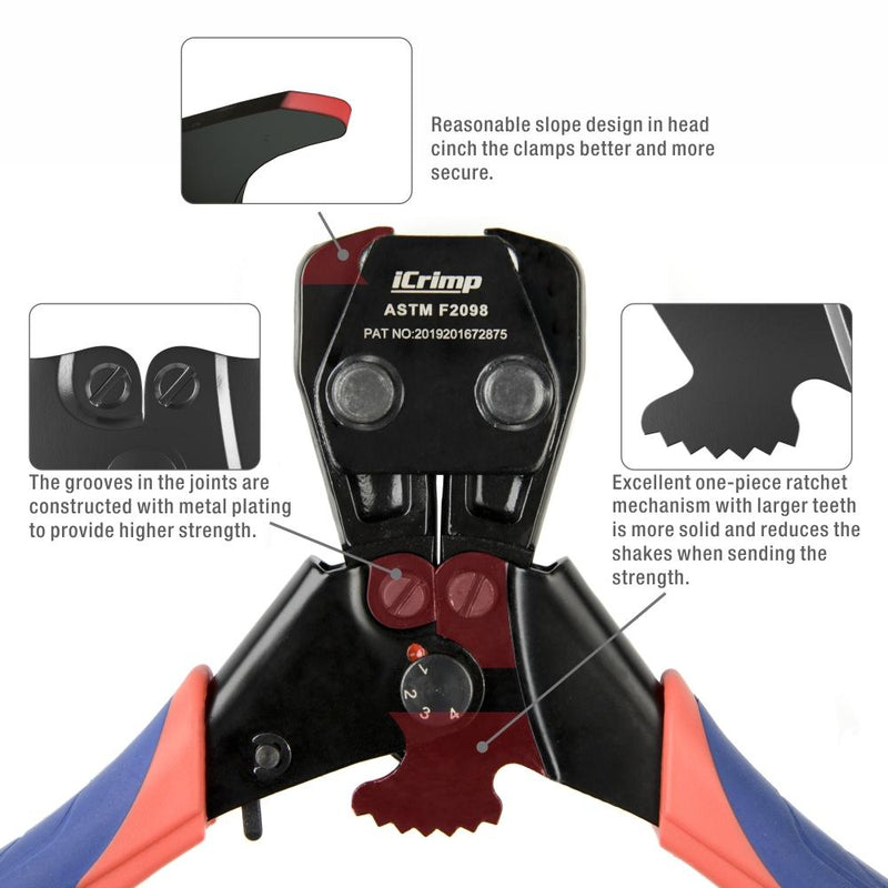 CRP961 Mini PEX Pipe Quick Cinch Tool Set for 3/8 to 1-inch SS Clamp PEX Pipe Tools iCrimp