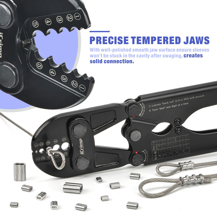 IWS-1608B Wire Rope Crimping Tool for 1/16"to 3/16"