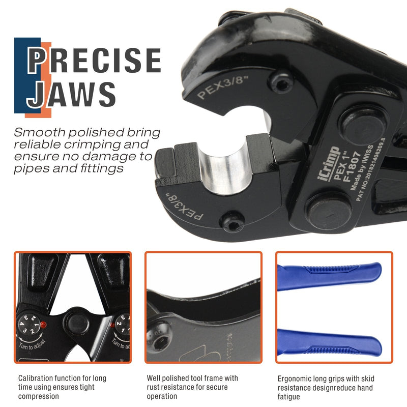IWS-FA F1807 All-in-one Copper Ring Crimping Tool Kit PEX Pipe Tools iCrimp