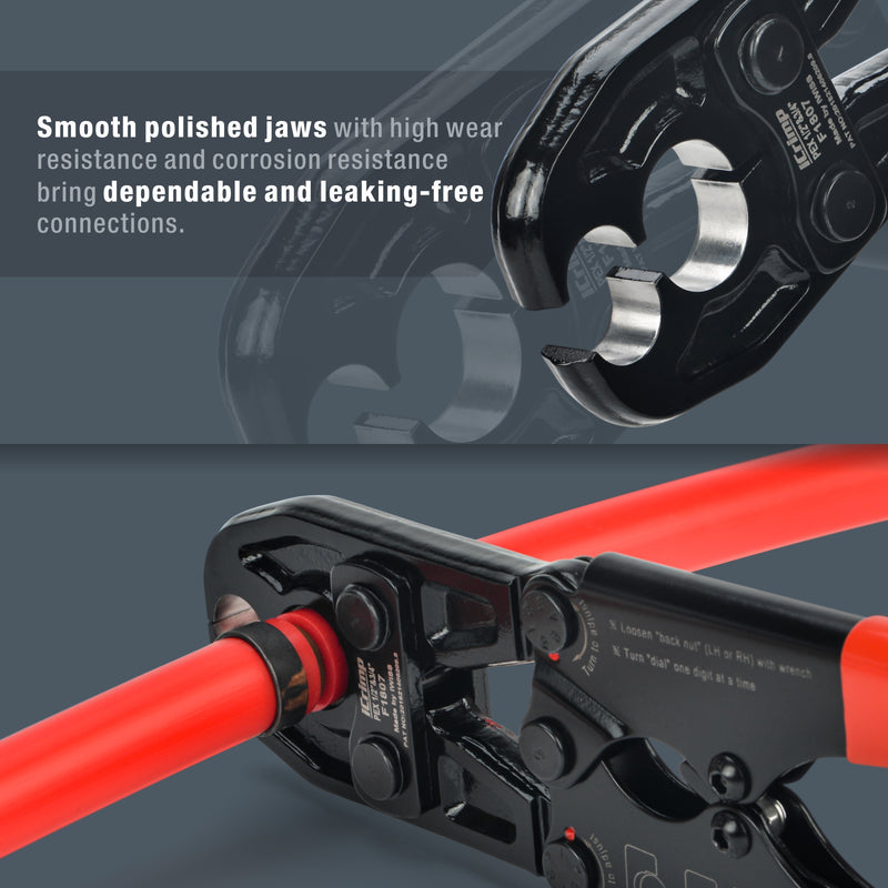 IWS-1234PS 1/2" & 3/4" Combo Pex Pipe Copper Ring plumbing Tool with Gauge PEX Pipe Tools iCrimp