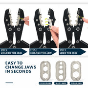 IWS-0840S Battery Cable Lug Crimping Tool Set Hand Crimping Pliers iCrimp