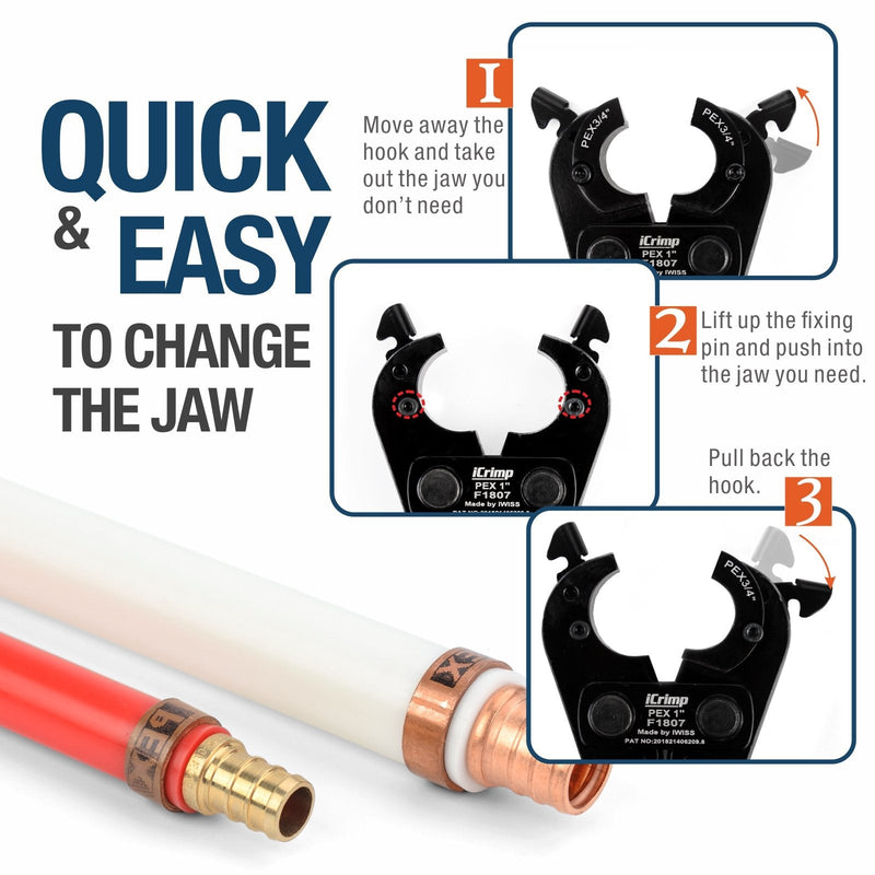 IWS-FA F1807 All-in-one Copper Ring Crimping Tool Kit PEX Pipe Tools iCrimp