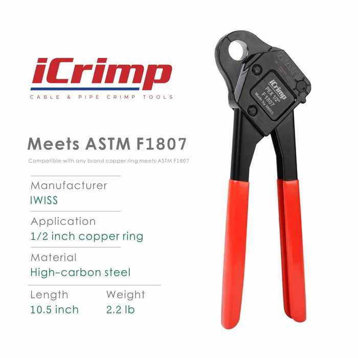 CL 1/2" ASTM F1807 Angle PEX Crimping Tool