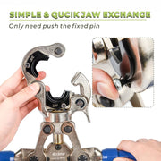 IWS-1632AF C＆DT Copper Pipe Pressing Tool Kit with Cutter&Deburring Tool for ProPress Copper Fittings Copper Pipe Tools iCrimp