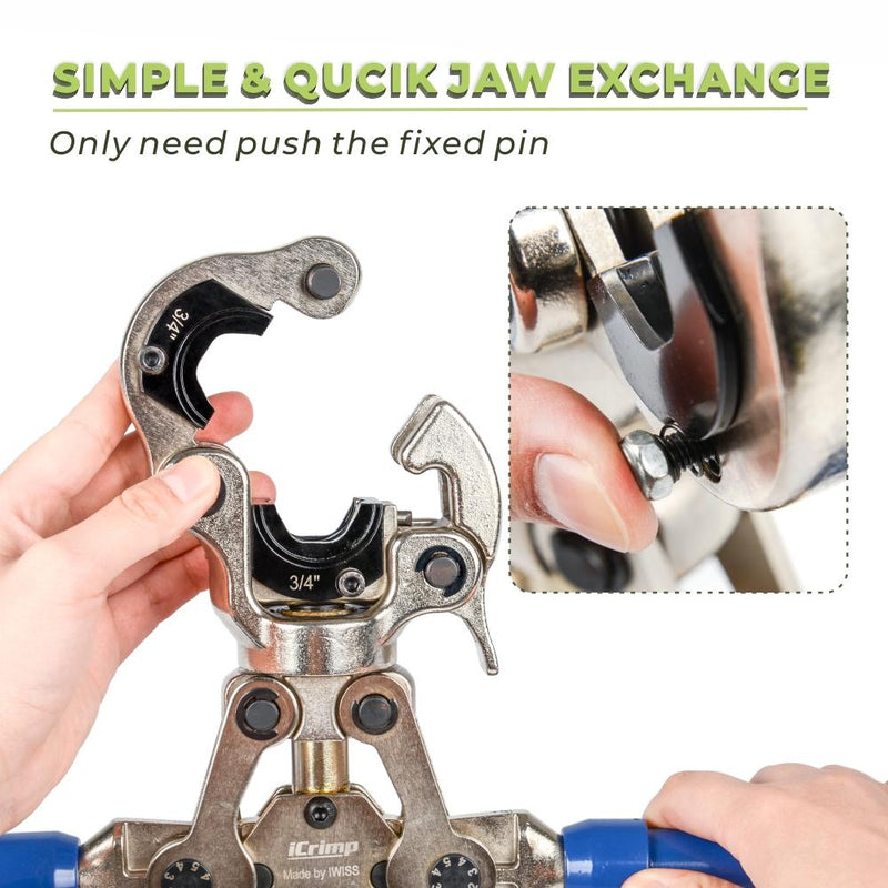 IWS-1632AF C＆DT Copper Pipe Pressing Tool Kit with Cutter&Deburring Tool for ProPress Copper Fittings Copper Pipe Tools iCrimp