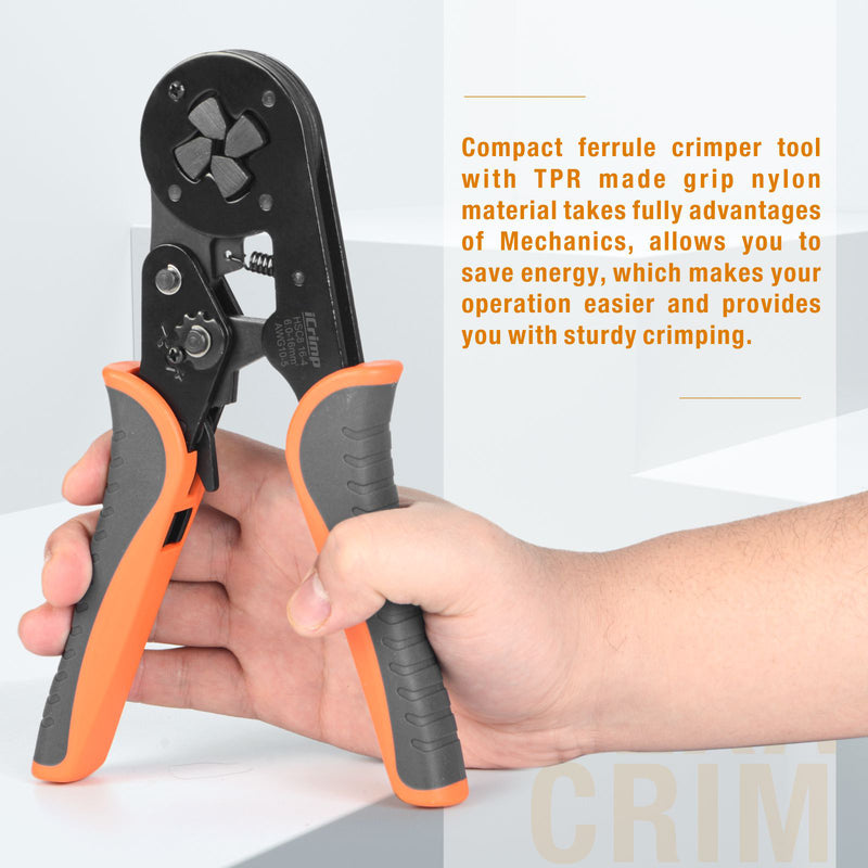 HSC8 16-4 Square Type Ratchet Crimping Tools for 6-16mm2 End Sleeves Hand Crimping Pliers iCrimp
