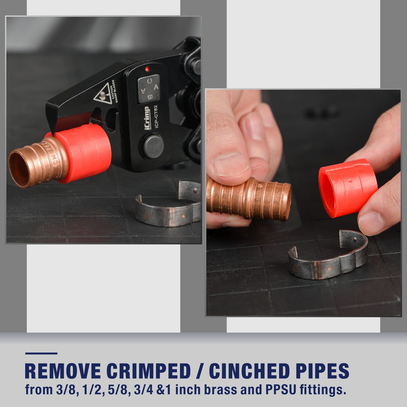 ICP-CT02 PEX Removal Tool for 1/2-in, 3/4-in, 1-in PEX Copper Crimp Rings & Stainless Steel Clamps PEX Pipe Tools iCrimp