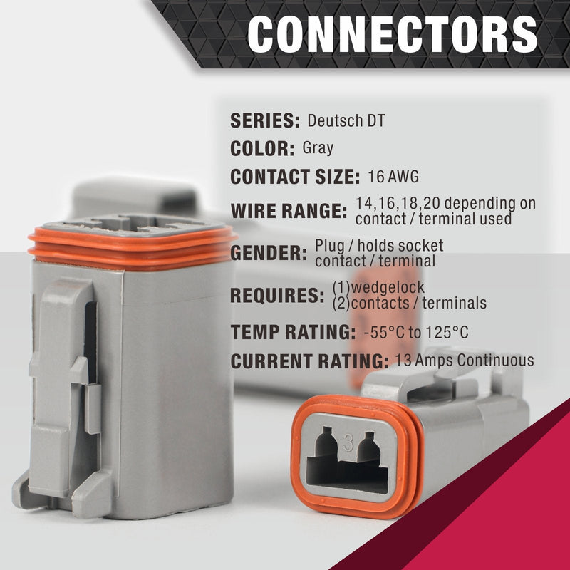 KIT-125 DT Connector Kit 125pcs include 2 3 4 6 8 Housings and Pin & Socket Sealed Terminals, for 20-14 Gauge Wire Terminal Kits IWISS