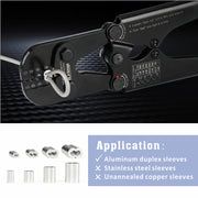 IWS-1608MC Wire Rope Crimping Tool/Cutter for 3/64-1/8-inch Wire Rope Swaging Tools iCrimp