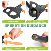 VC-60A Copper&Aluminum Cable Cutter Up To 500mm²/dia 60mm Wire Stripper & Cable Cutter iCrimp
