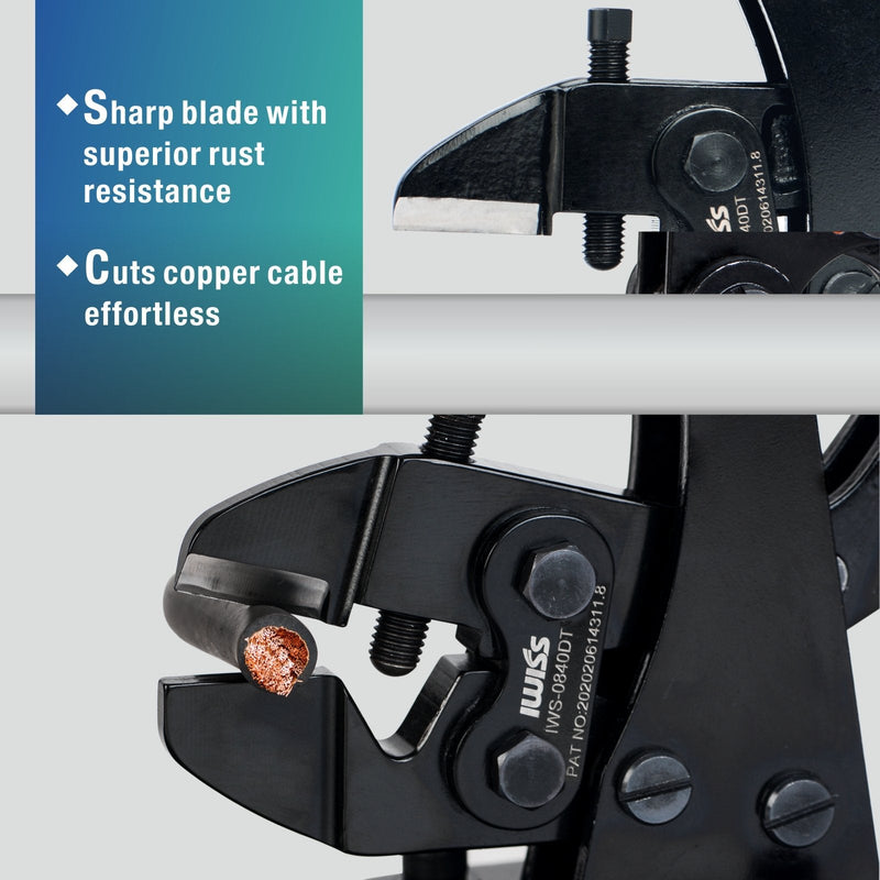IWS-0840DT Punch Type Battery Lug Crimping Tool For 8-4/0 AWG Bench Mount Type Hand Crimping Pliers iCrimp